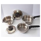 Set of 7 Kitchen Craft Pots & Pans with Lids – Stainless Steel