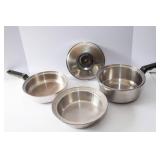 Set of 7 Kitchen Craft Pots & Pans with Lids – Stainless Steel