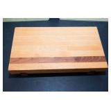 Set of 2 Corning Glass Counter Savers & Wood Cutting Board