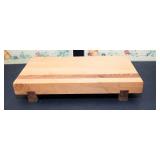 Set of 2 Corning Glass Counter Savers & Wood Cutting Board