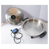 Enamel Roaster & Stainless Liquid Core Electric Skillet