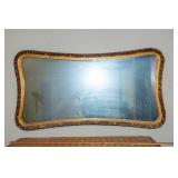 Vintage Gold Tone Ornate Wall Mirror – 37" x 20.5"