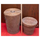 Set of 2 Wicker Hampers with Lids