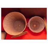 Set of 2 Wicker Hampers with Lids