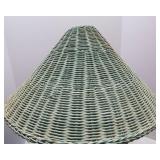 Blue Wicker Lamp with Wicker Shade – Tested & Works