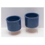 Two Vintage Blue Crocks – Ewald Bros Sanitary Dairy