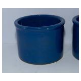 Two Vintage Blue Crocks – Ewald Bros Sanitary Dairy