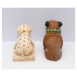 Vintage Chalkware “Watta Pop” Dog & Vintage Bulldog Figurine