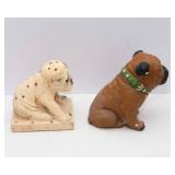 Vintage Chalkware “Watta Pop” Dog & Vintage Bulldog Figurine