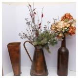 Set of 3 Large Metal Vases – 17" Tall