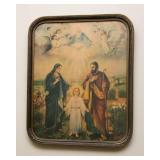Antique Holy Family Religious Print