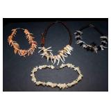 Set of 4 Vintage Shell Necklaces
