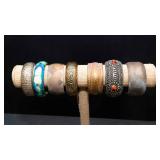 Set of Seven Large Chunky Metal Bangles