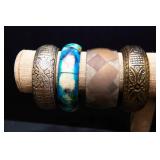 Set of Seven Large Chunky Metal Bangles