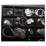 Set of 32 Silvertone Earrings