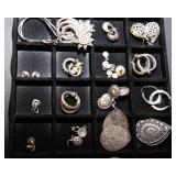 Set of 32 Silvertone Earrings