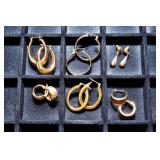 Set of Five Gold-Tone Earrings
