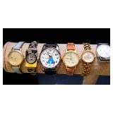 Lot of 5 Vintage Disney Watches & 1 Watch Face