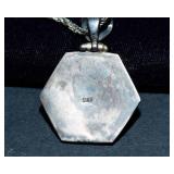 Vintage Sterling Moon Face Pendant with Silver-Tone Chain