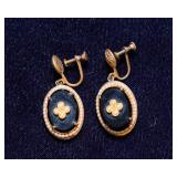 Vintage Black and Gold-Tone Jewelry Set