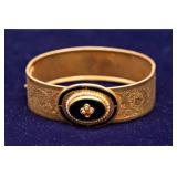 Vintage Black and Gold-Tone Jewelry Set