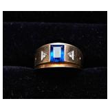 Vintage 10K Gold Ring with Blue Stone – Possibly Sapphire, Size 10.5