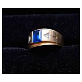 Vintage 10K Gold Ring with Blue Stone – Possibly Sapphire, Size 10.5
