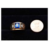 Vintage 10K Gold Ring with Blue Stone – Possibly Sapphire, Size 10.5