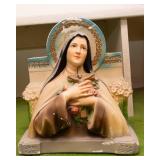 Set of 2 Vintage St Therese Religious Ceramics – Possibly Chalkware