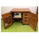 Sewing Table with Montgomery Ward Sewing Machine