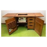 Sewing Table with Montgomery Ward Sewing Machine