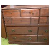 Wood Dresser with Top Shelving Piece