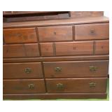 Wood Dresser with Top Shelving Piece