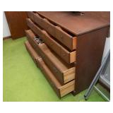 Wood Dresser with Top Shelving Piece