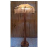Vintage Wooden Floor Lamp – 61" Tall