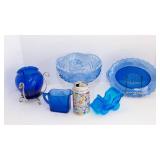 Variety of Blue-Colored Glass