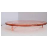 Set of 10 Pink Depression Glass Champagne Coupes with Matching Cake Plate