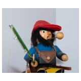 Vintage Steinbach Fisherman  Wind-Up Music Box & Incense Burner
