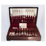 Vintage 1847 Rogers Bros Silverplate Flatware Set – “Daffodil” Pattern, Service for 8 with Case