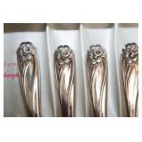 Vintage 1847 Rogers Bros Silverplate Flatware Set – “Daffodil” Pattern, Service for 8 with Case
