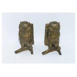 Pair of Heavy Brass Owl Bookends