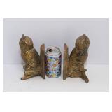 Pair of Heavy Brass Owl Bookends