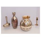 Variety of Metal Silver Tone Vases