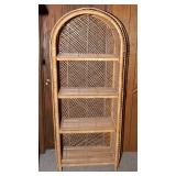 Rattan/Wicker Shelf with Curved Top – 65.5" H x 27" W x 13.25" D
