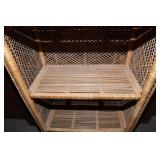 Rattan/Wicker Shelf with Curved Top – 65.5" H x 27" W x 13.25" D