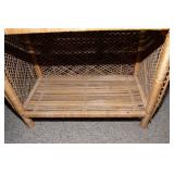 Rattan/Wicker Shelf with Curved Top – 65.5" H x 27" W x 13.25" D