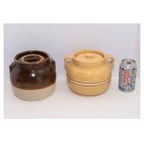 Set of 2 Stoneware Jars – 5.5" Tall - Red Wing Saffron Ware