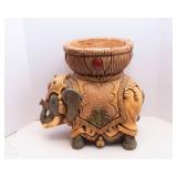Large Ceramic/Resin Elephant Planter – 17" Tall
