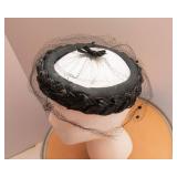 Set of 2 Vintage Hats with Black Netting Veils