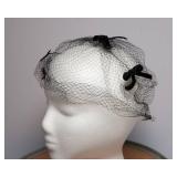 Set of 2 Vintage Hats with Black Netting Veils